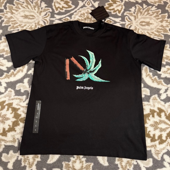 Palm Angels Broken Palm Tree Black T-Shirt Men’s Size Large - Picture 1 of 4